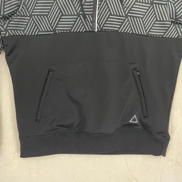 Aeropostale A87 Black Hoodie Quarter Zip Activewear Men's Size Large - Picture 4 of 8